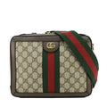 GUCCI Ophidia Web Small Gucci Supreme Canvas Shoulder Bag Beige 550622