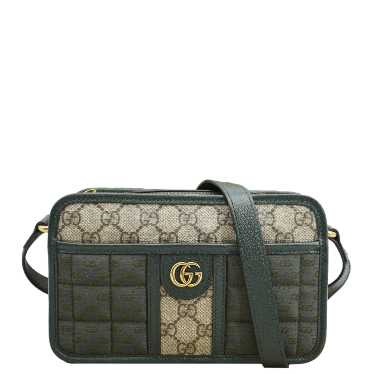 GUCCI Mini Quilted Gucci Supreme Canvas Crossbody Bag Green 751914