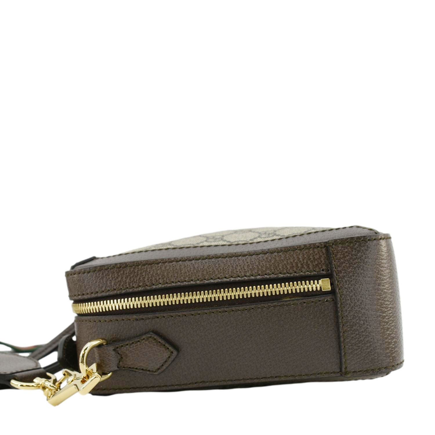 GUCCI Ophidia Web Small Gucci Supreme Canvas Shoulder Bag Beige 550622