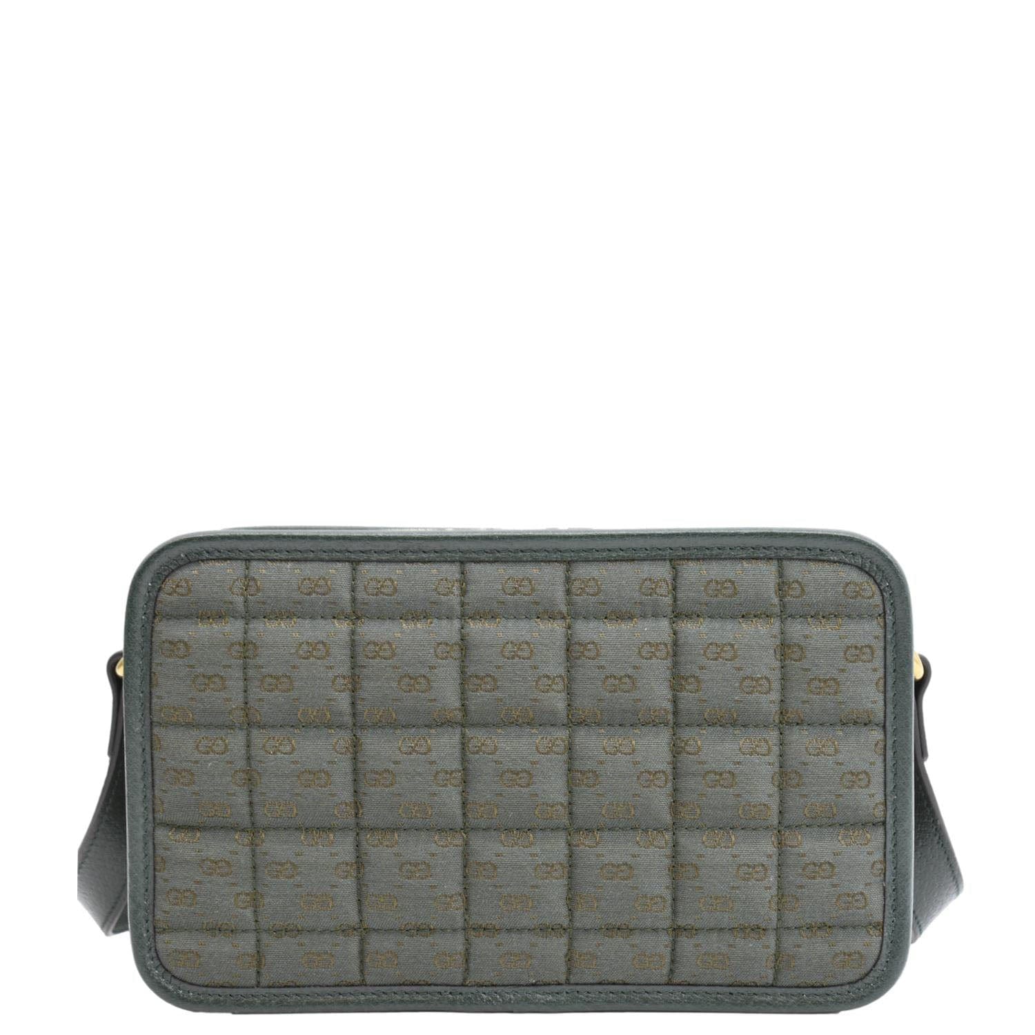 GUCCI Mini Quilted Gucci Supreme Canvas Crossbody Bag Green 751914