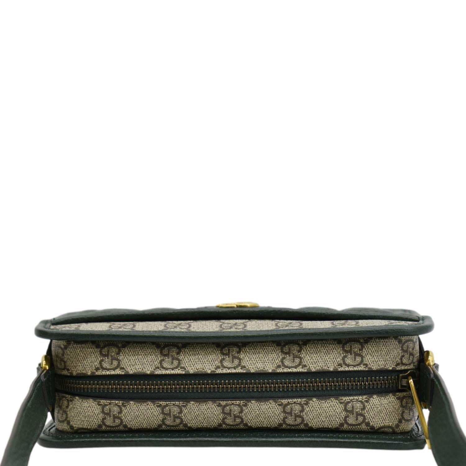 GUCCI Mini Quilted Gucci Supreme Canvas Crossbody Bag Green 751914