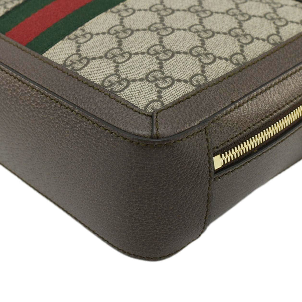GUCCI Ophidia Web Small Gucci Supreme Canvas Shoulder Bag Beige 550622