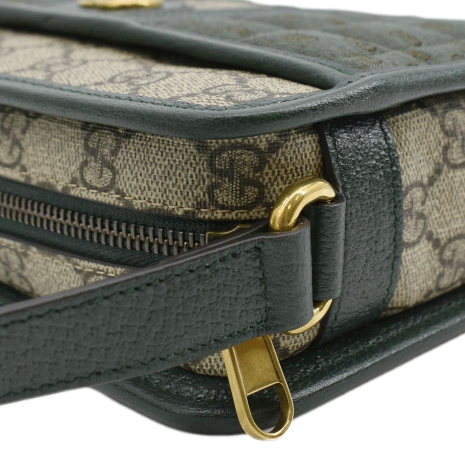 GUCCI Mini Quilted Gucci Supreme Canvas Crossbody Bag Green 751914