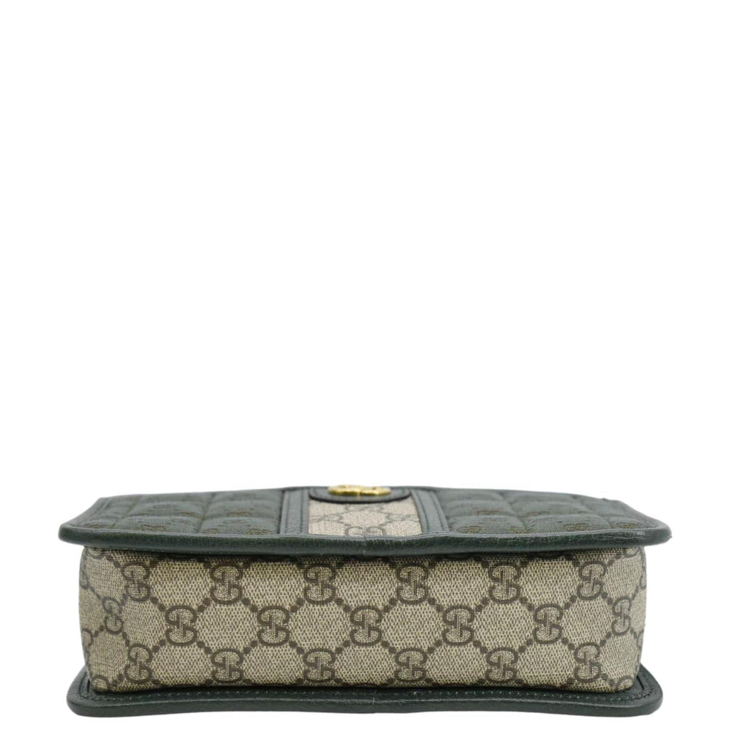 GUCCI Mini Quilted Gucci Supreme Canvas Crossbody Bag Green 751914