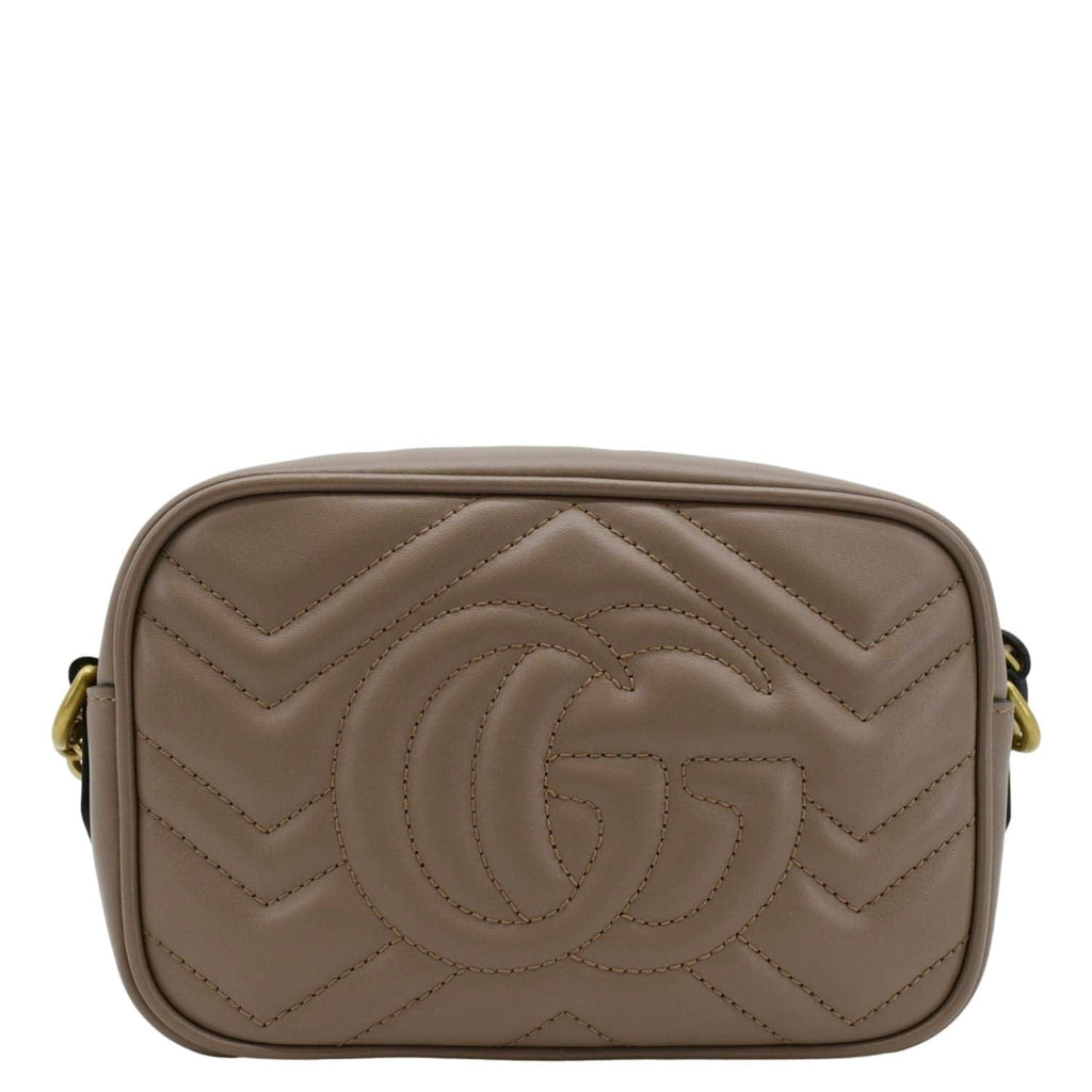 GUCCI Gucci Marmont Mini Matelasse Leather Crossbody Bag Dusty Pink 448065