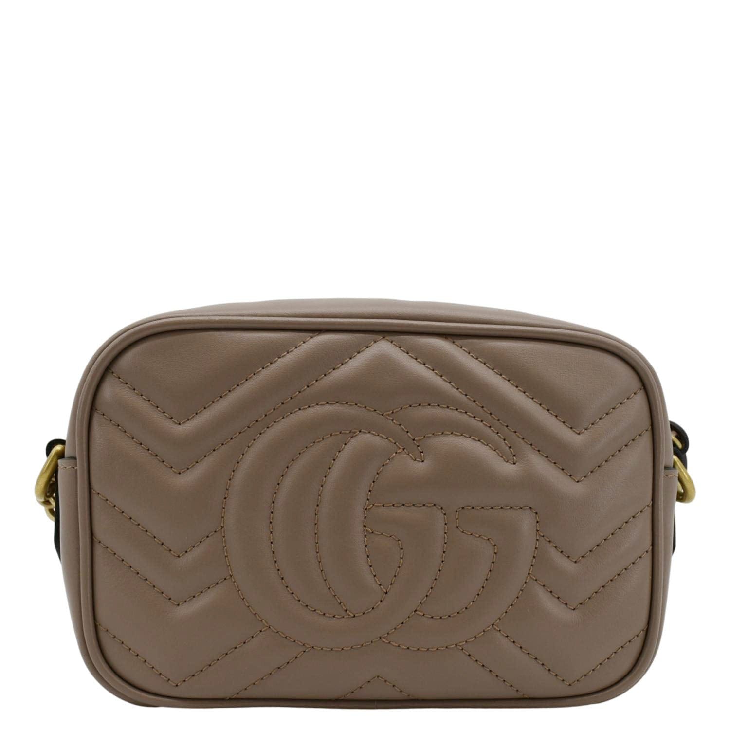 GUCCI Gucci Marmont Mini Matelasse Leather Crossbody Bag Dusty Pink 448065