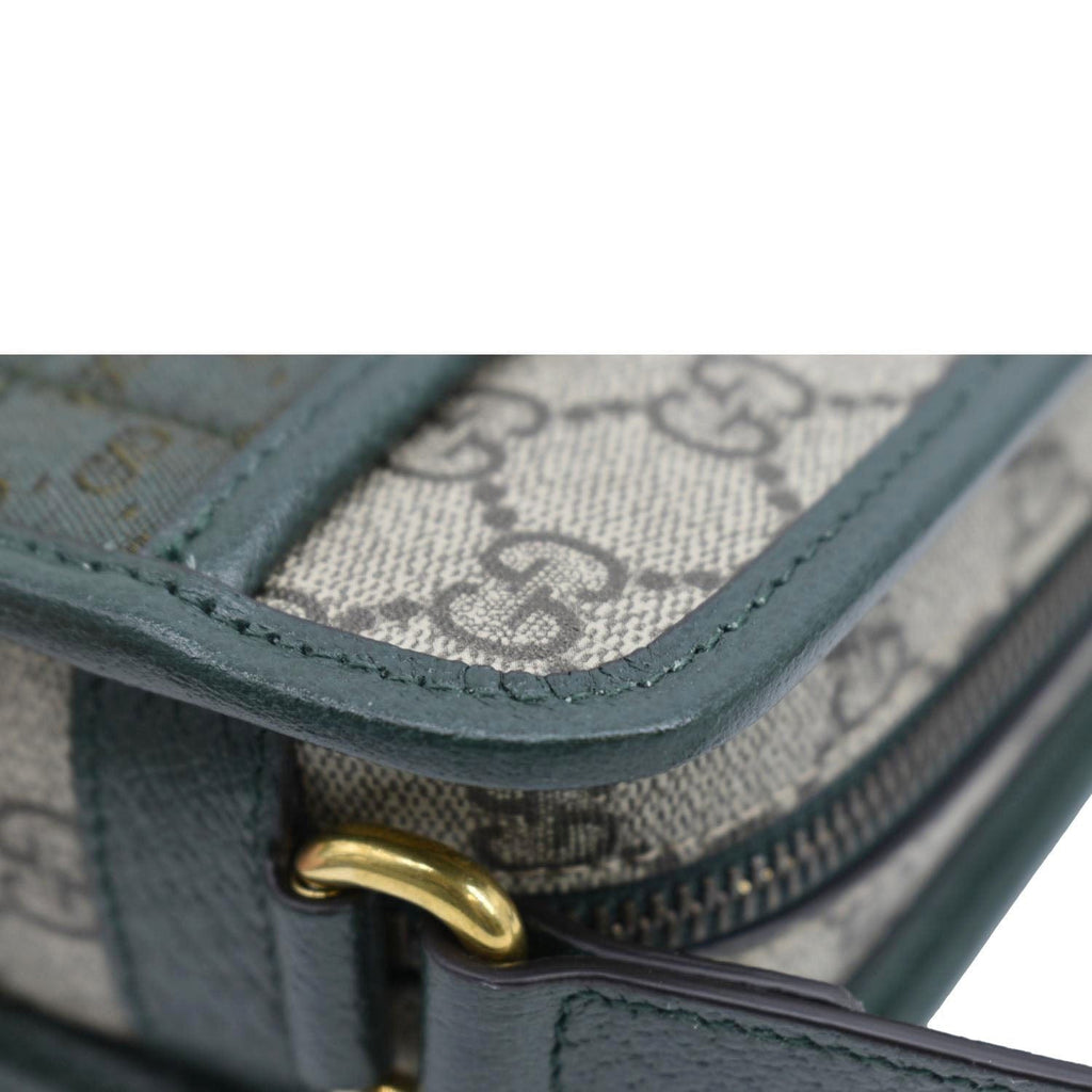GUCCI Mini Quilted Gucci Supreme Canvas Crossbody Bag Green 751914