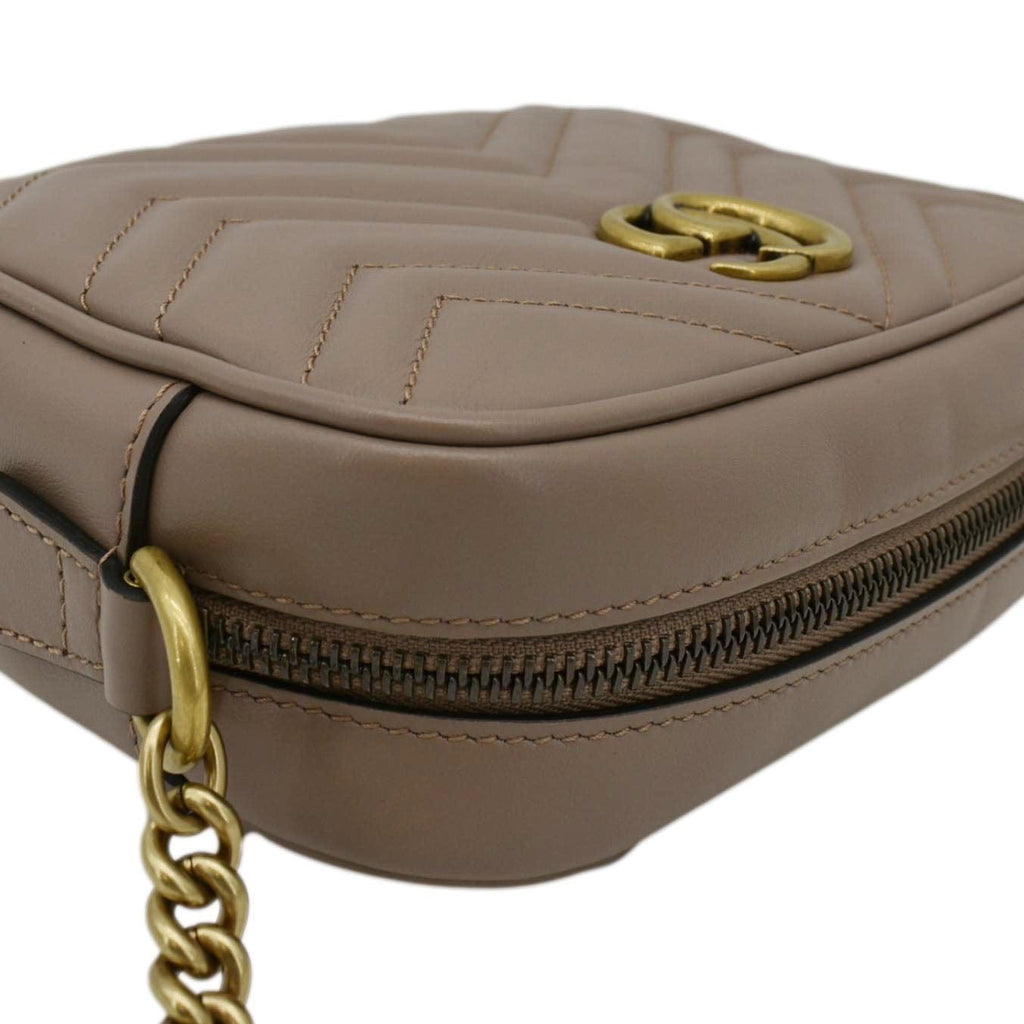 GUCCI Gucci Marmont Mini Matelasse Leather Crossbody Bag Dusty Pink 448065