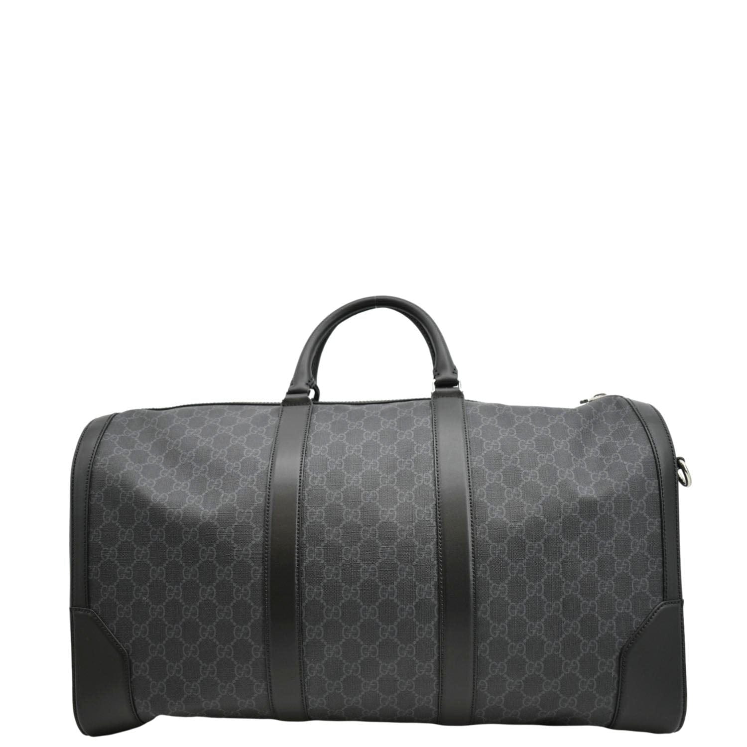GUCCI Large Carry-On Soft Gucci Supreme Canvas  Duffle Bag Black 478323