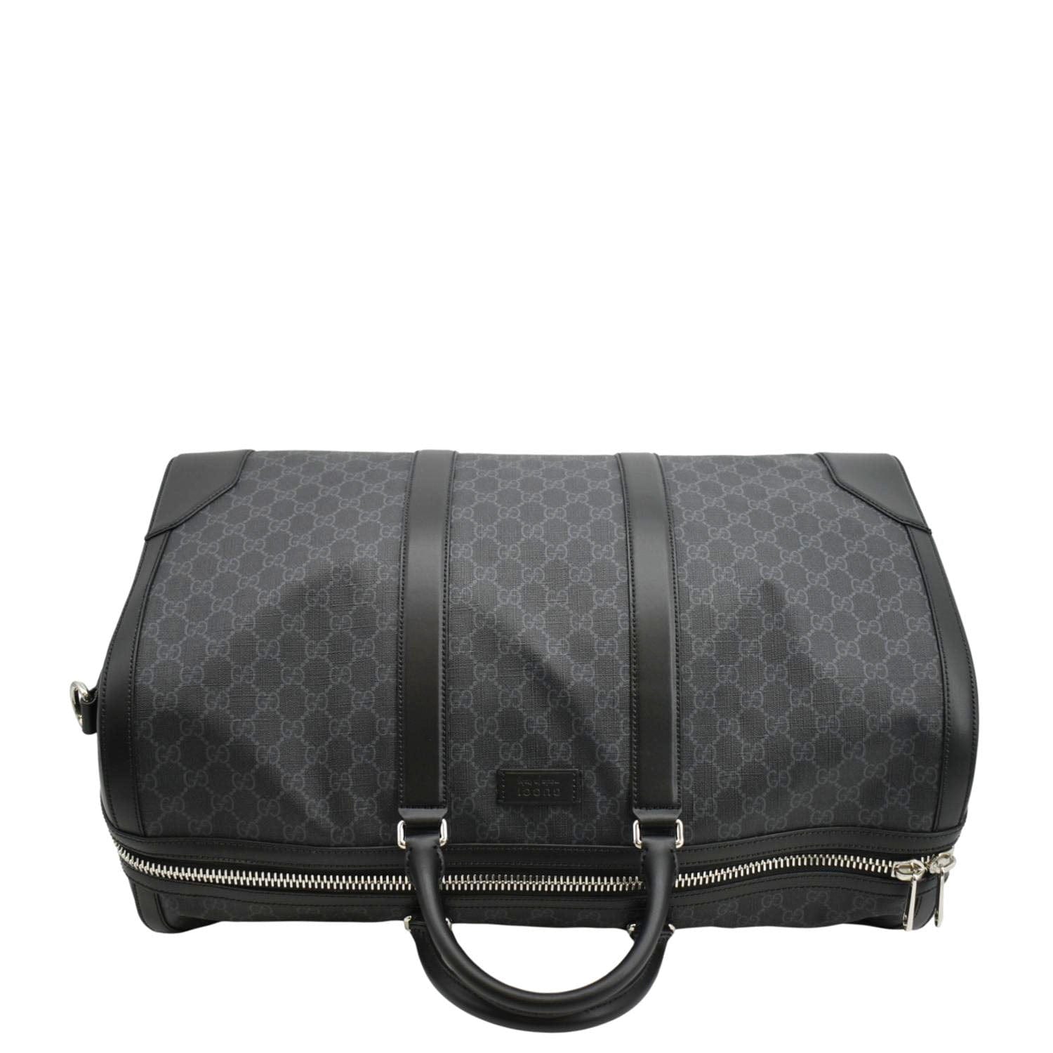 GUCCI Large Carry-On Soft Gucci Supreme Canvas  Duffle Bag Black 478323