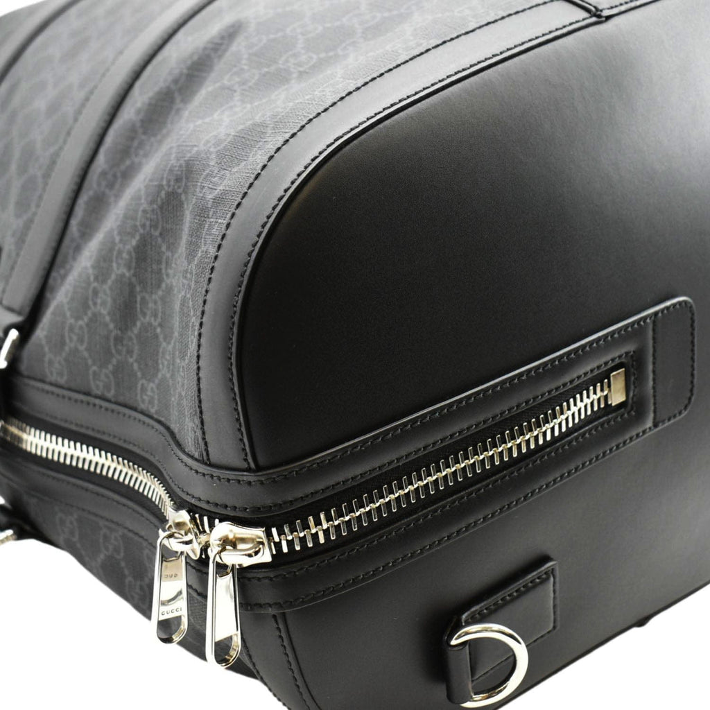 GUCCI Large Carry-On Soft Gucci Supreme Canvas  Duffle Bag Black 478323