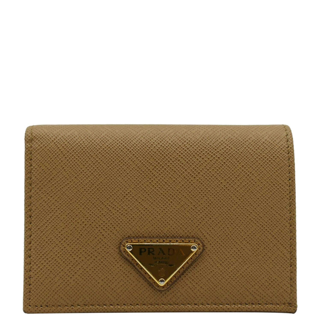 PRADA Small Saffiano Leather Wallet Light Brown