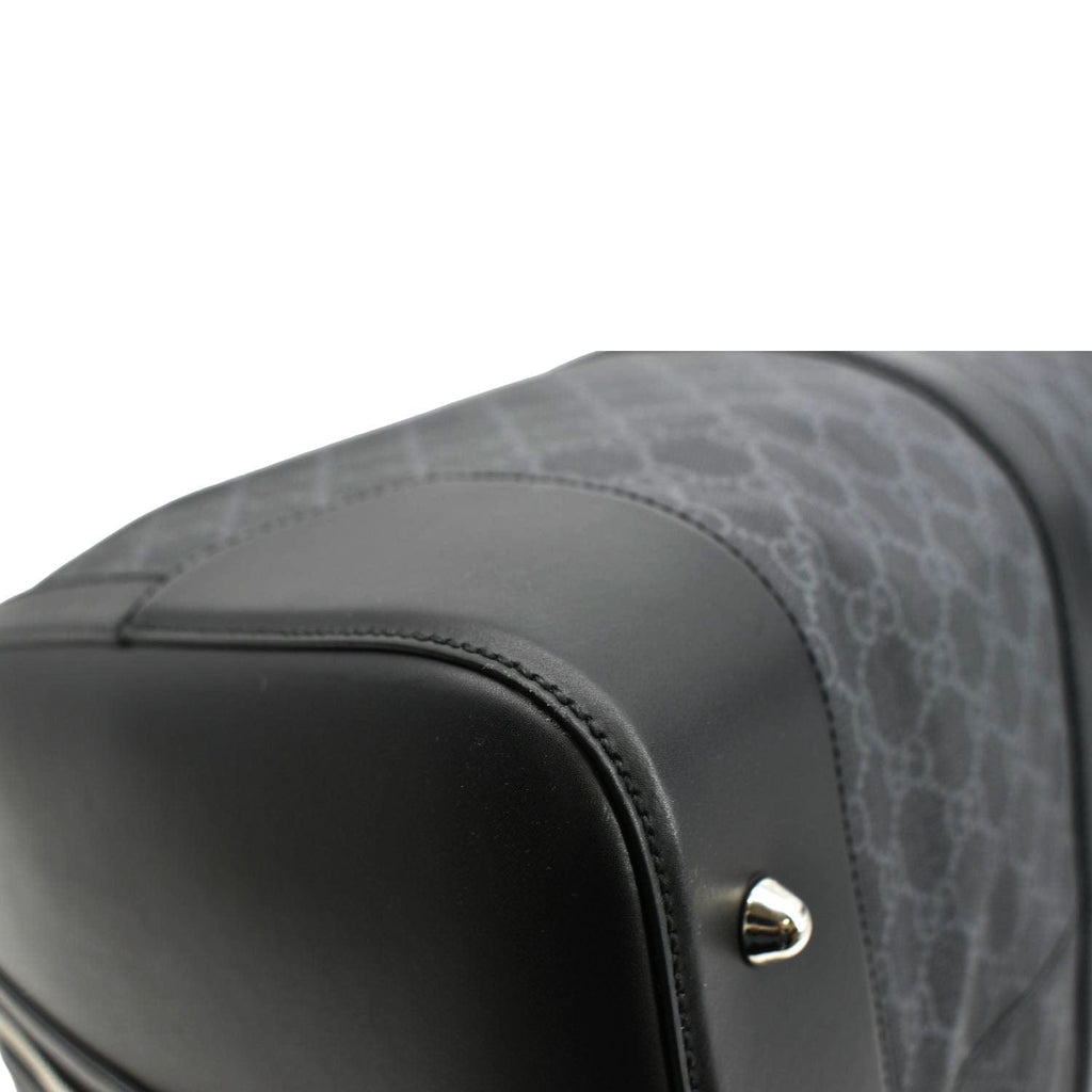 GUCCI Large Carry-On Soft Gucci Supreme Canvas  Duffle Bag Black 478323