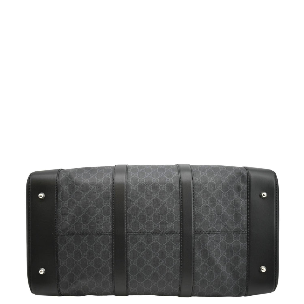 GUCCI Large Carry-On Soft Gucci Supreme Canvas  Duffle Bag Black 478323