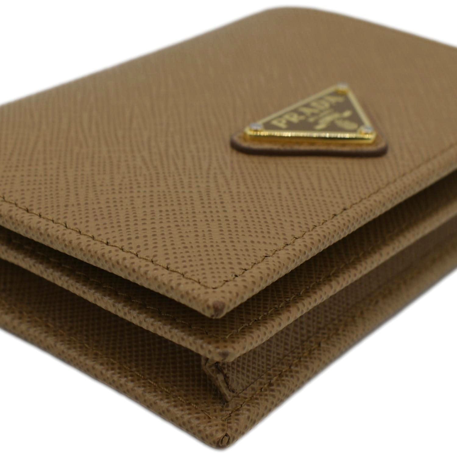 PRADA Small Saffiano Leather Wallet Light Brown