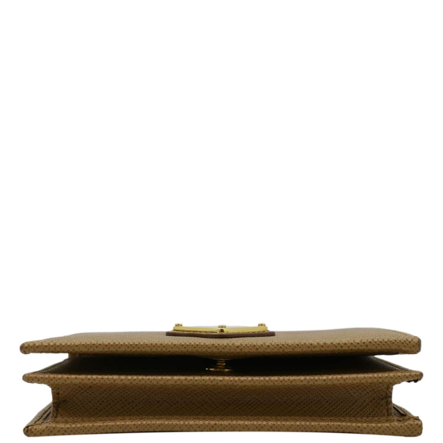 PRADA Small Saffiano Leather Wallet Light Brown