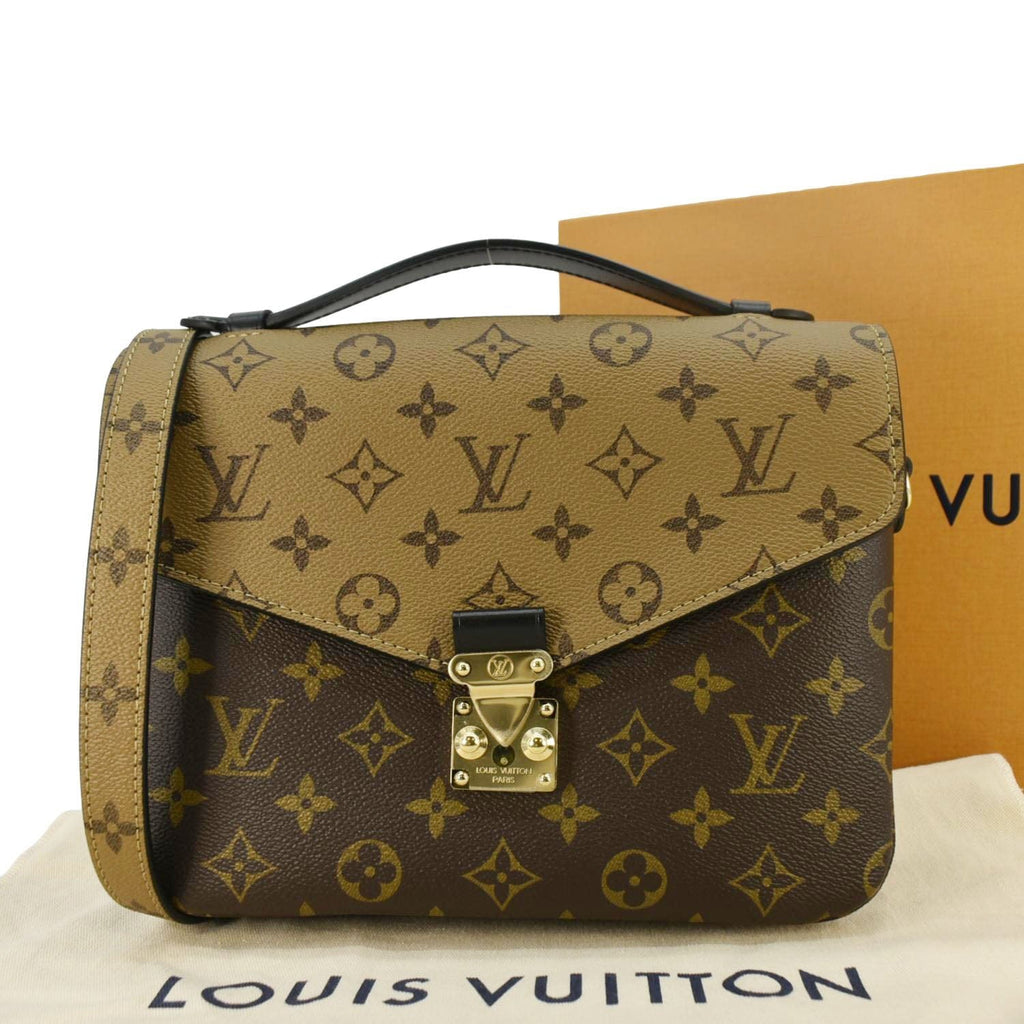LOUIS VUITTON Metis Pochette Reverse Monogram Canvas Crossbody Bag Brown