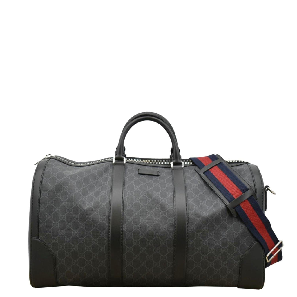 GUCCI Large Carry-On Soft Gucci Supreme Canvas  Duffle Bag Black 478323