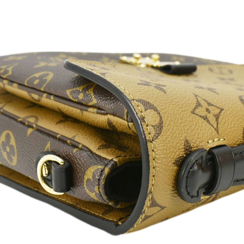 LOUIS VUITTON Metis Pochette Reverse Monogram Canvas Crossbody Bag Brown