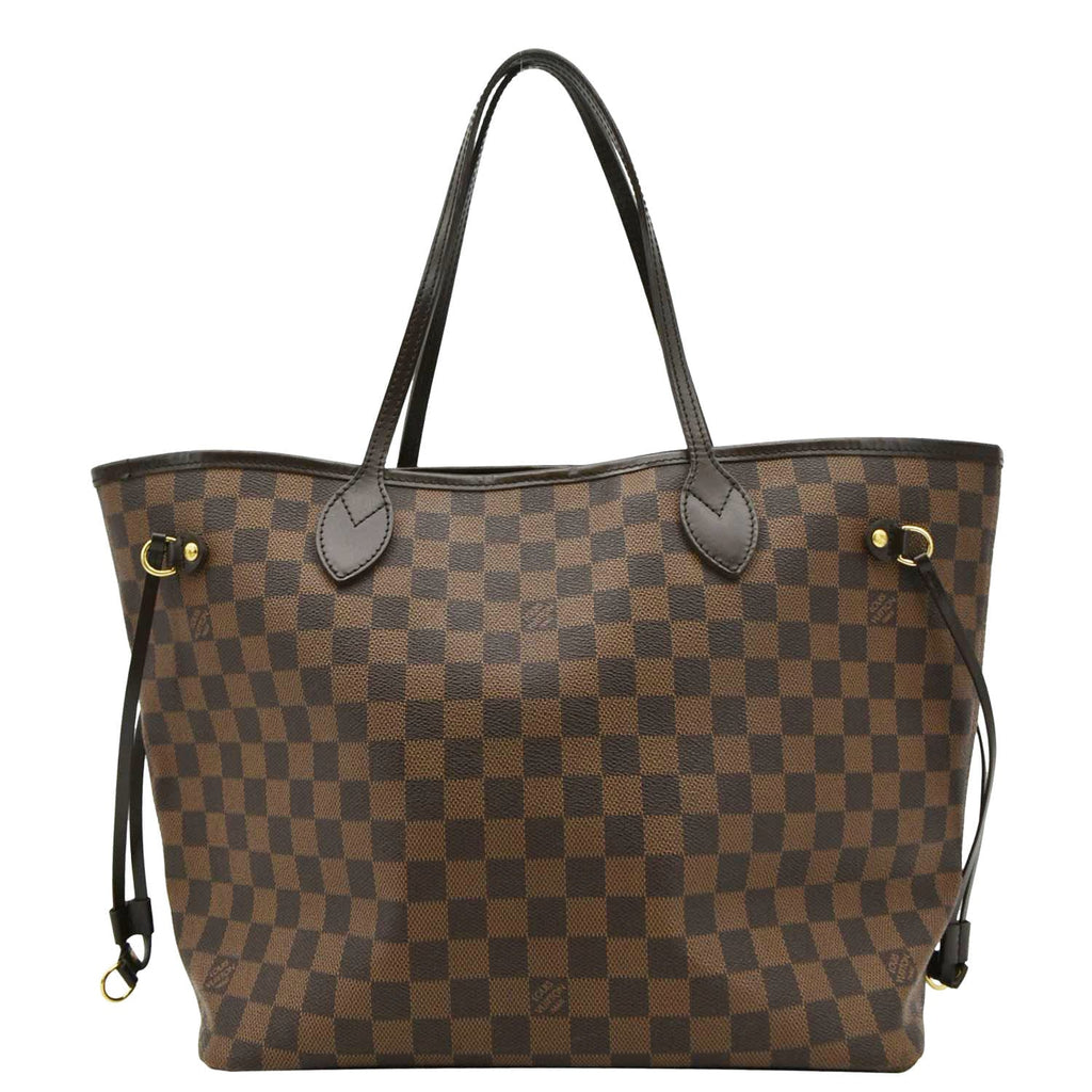 LOUIS VUITTON Neverfull MM Damier Ebene Shoulder Bag Brown