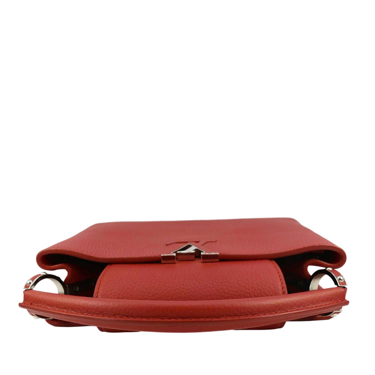 LOUIS VUITTON Capucines MM Taurillon Leather Satchel Bag Red