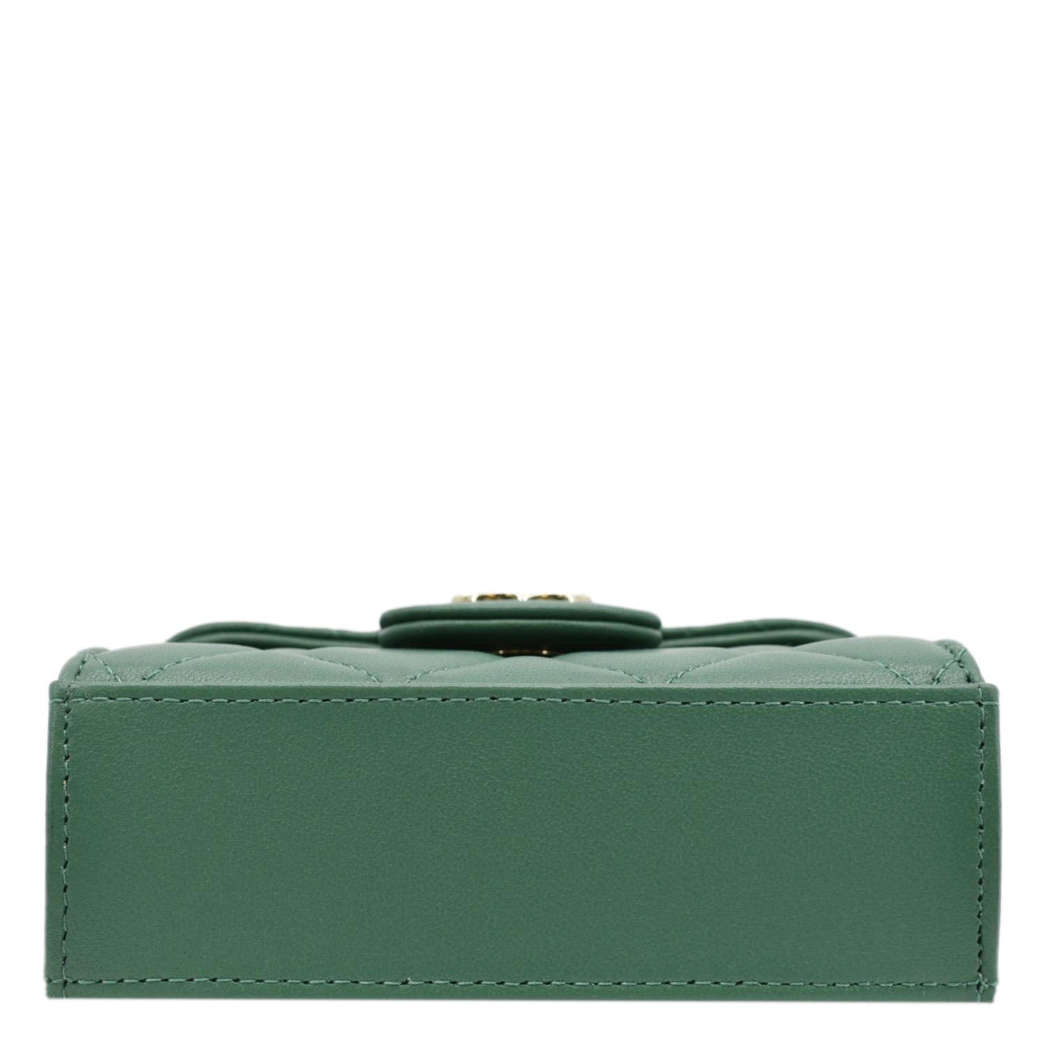Chanel Mini Top Handle Leather Crossbody Clutch Bag Green