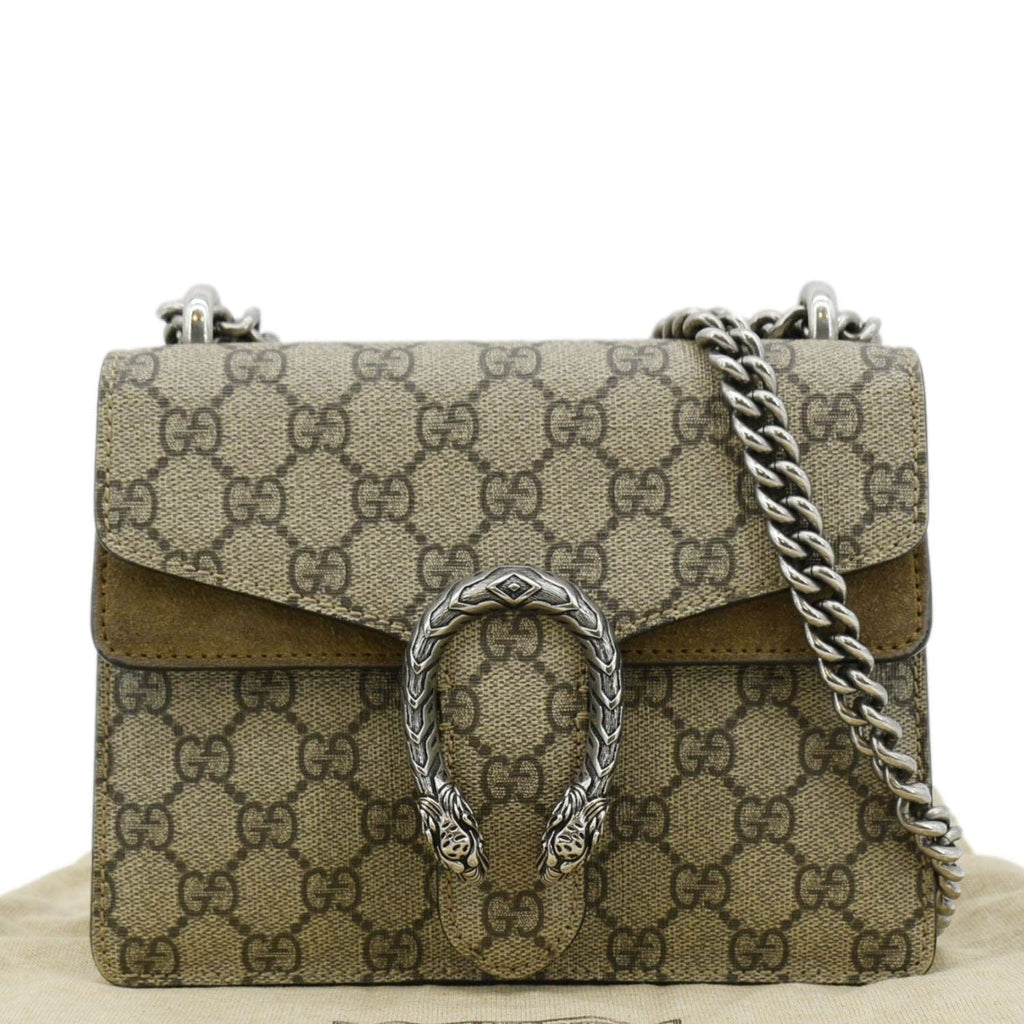 GUCCI Dionysus Mini Gucci Supreme Canvas Crossbody Bag Beige 421970