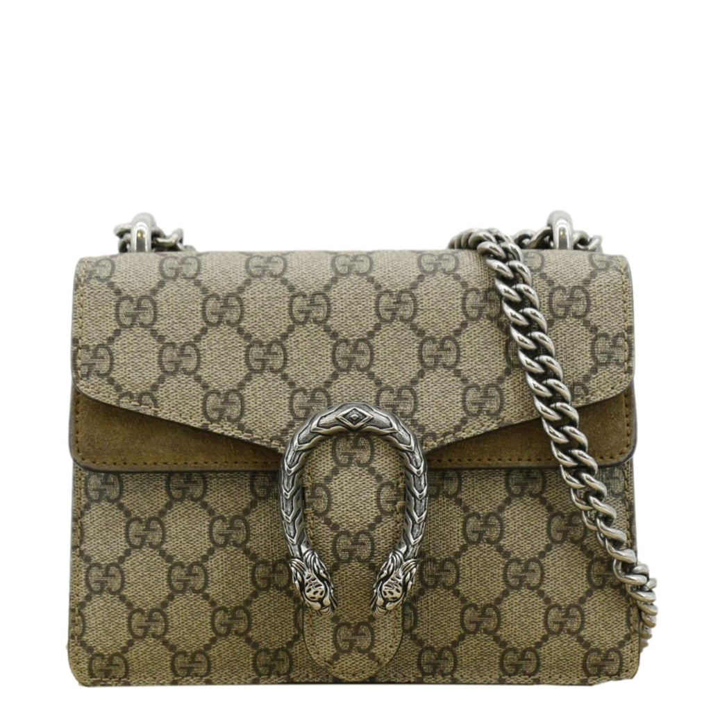 GUCCI Dionysus Mini Gucci Supreme Canvas Crossbody Bag Beige 421970