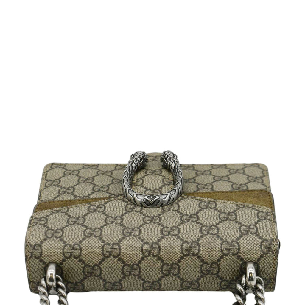 GUCCI Dionysus Mini Gucci Supreme Canvas Crossbody Bag Beige 421970