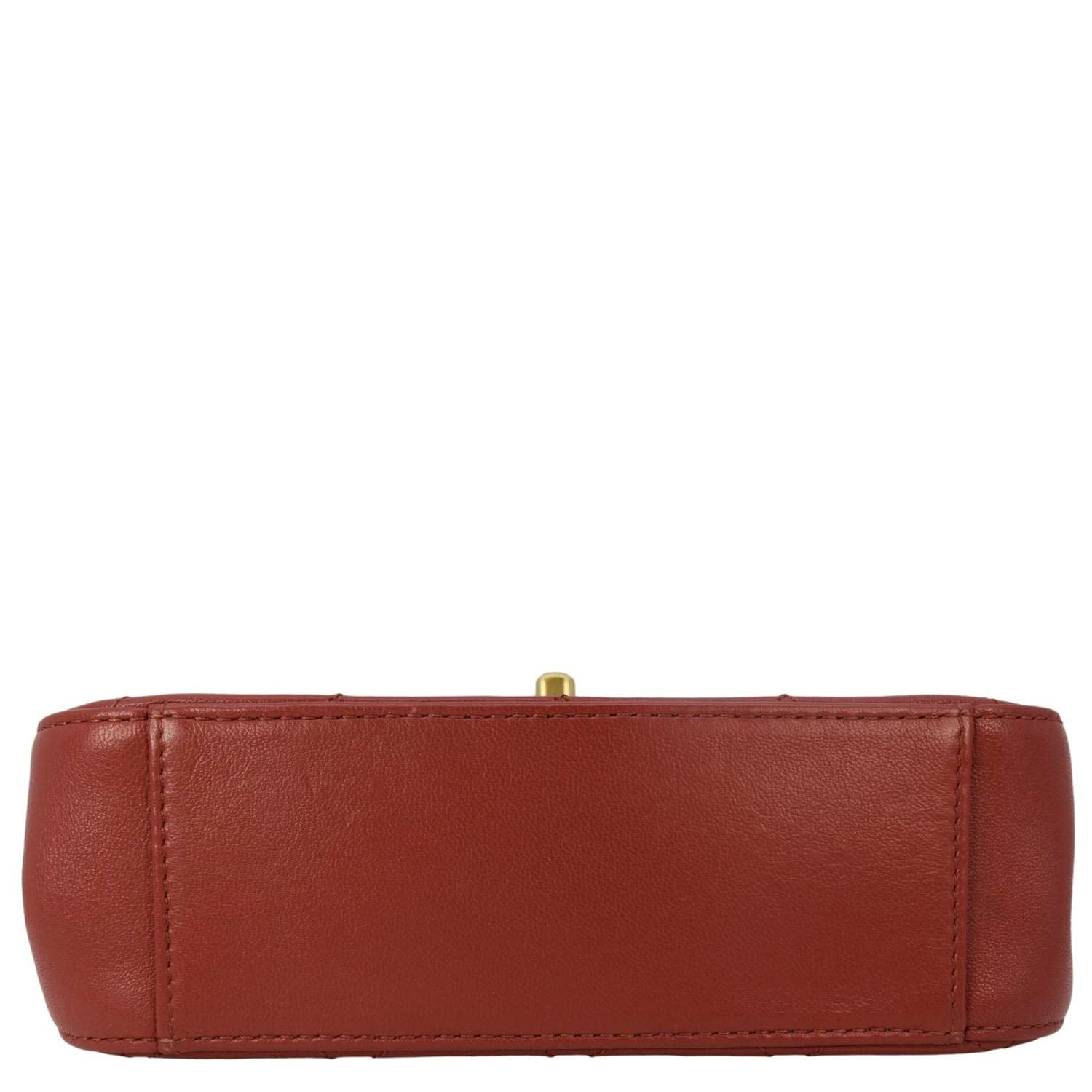 Chanel Infinity Quilted Leather Top Handle Chain Crossbody Bag Red