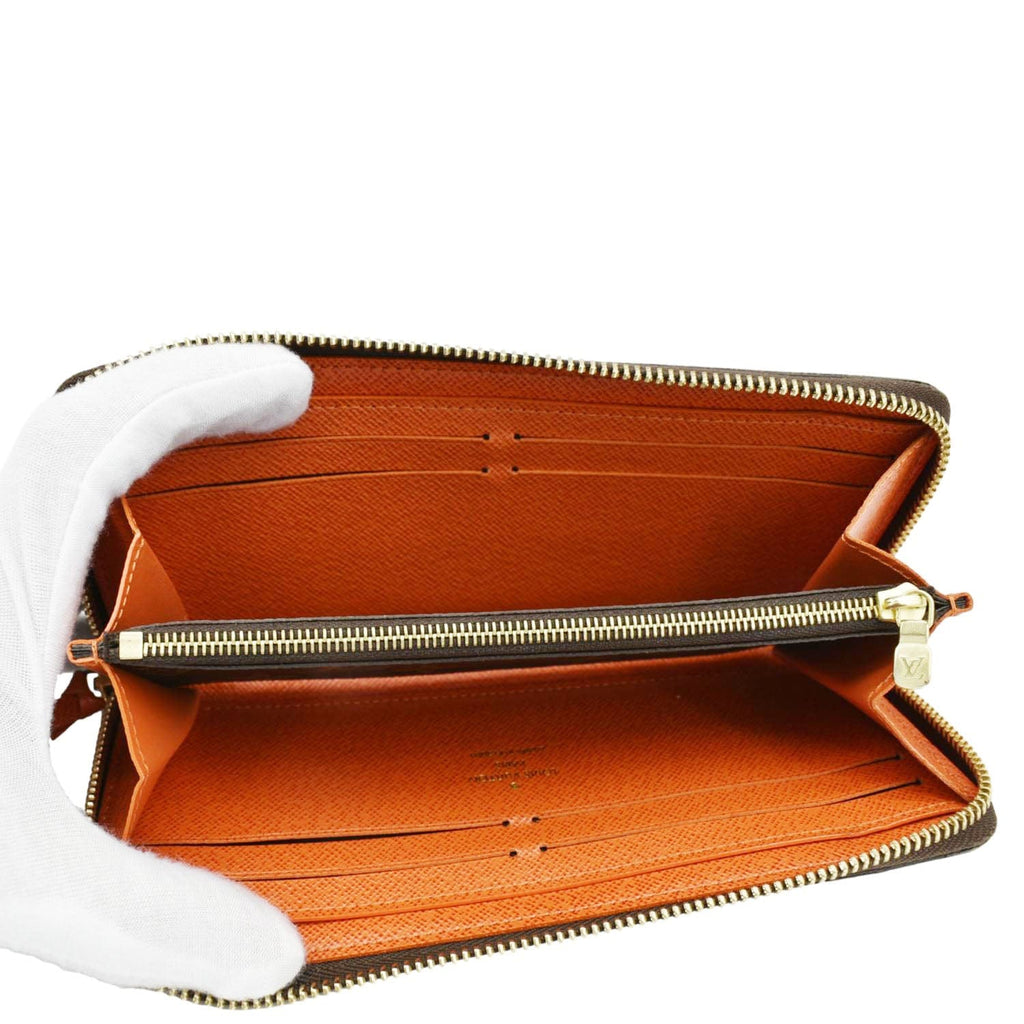LOUIS VUITTON Clemence Monogram Canvas Zippy Wallet Brown