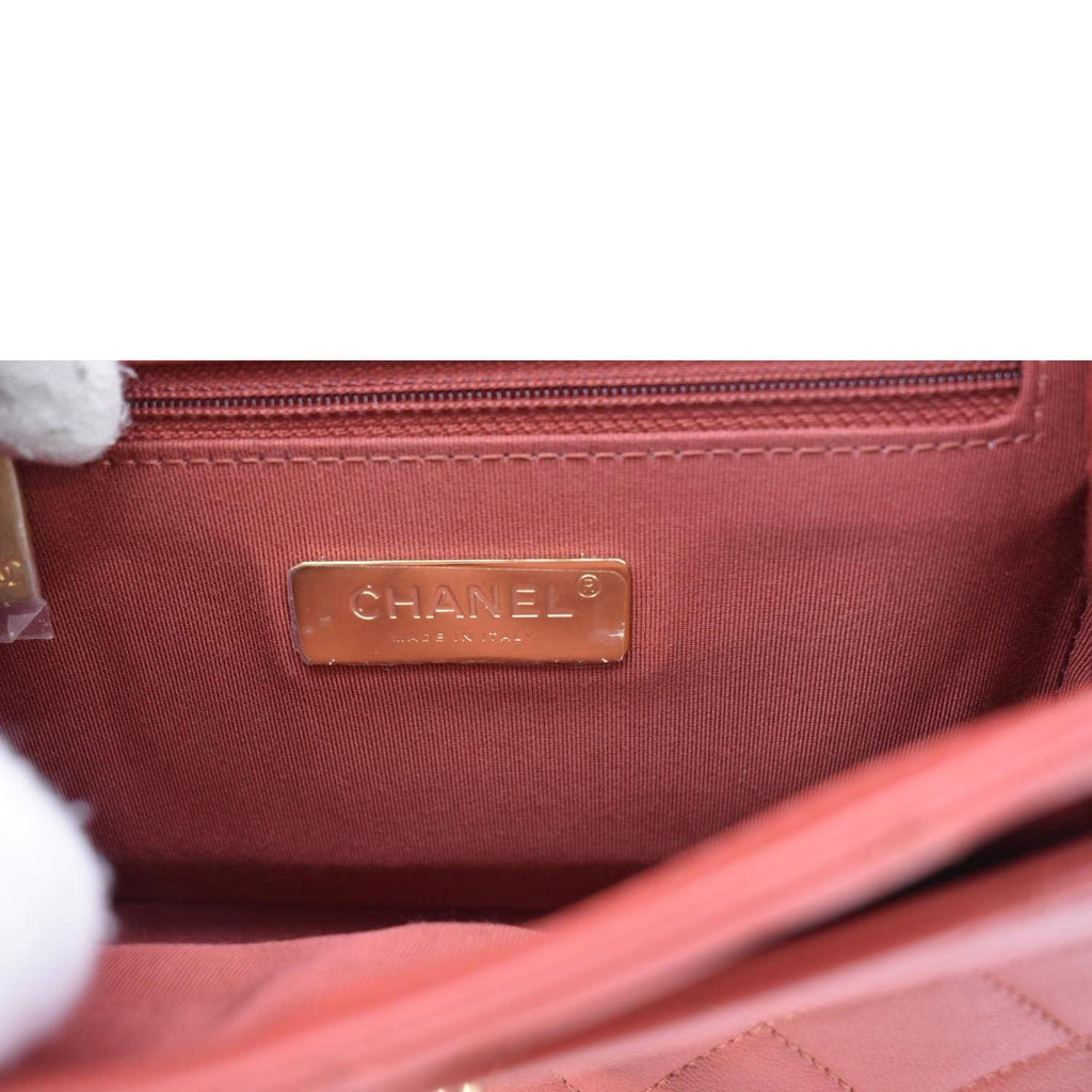 Chanel Infinity Quilted Leather Top Handle Chain Crossbody Bag Red
