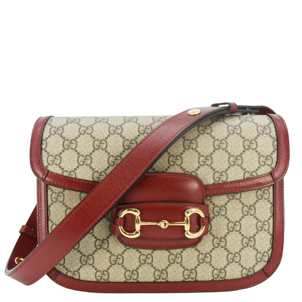 GUCCI Horsebit 1955 Gucci Supreme Canvas Shoulder Bag Beige 602204
