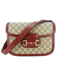 GUCCI Horsebit 1955 Gucci Supreme Canvas Shoulder Bag Beige 602204
