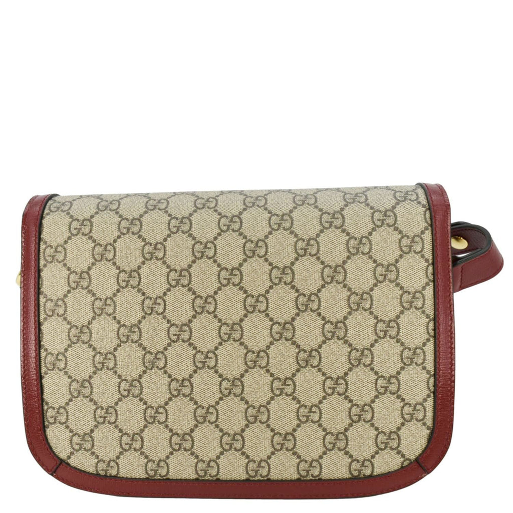 GUCCI Horsebit 1955 Gucci Supreme Canvas Shoulder Bag Beige 602204