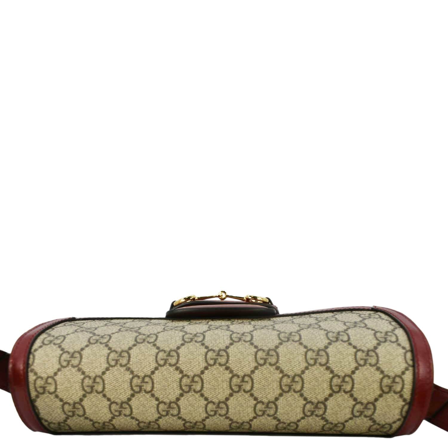 GUCCI Horsebit 1955 Gucci Supreme Canvas Shoulder Bag Beige 602204