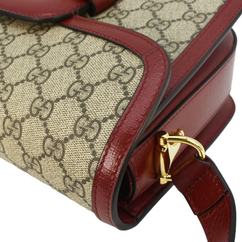GUCCI Horsebit 1955 Gucci Supreme Canvas Shoulder Bag Beige 602204