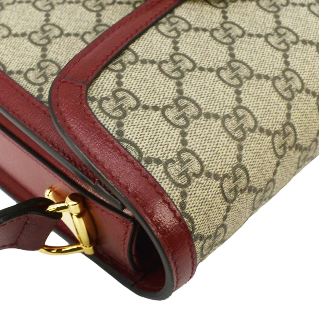 GUCCI Horsebit 1955 Gucci Supreme Canvas Shoulder Bag Beige 602204