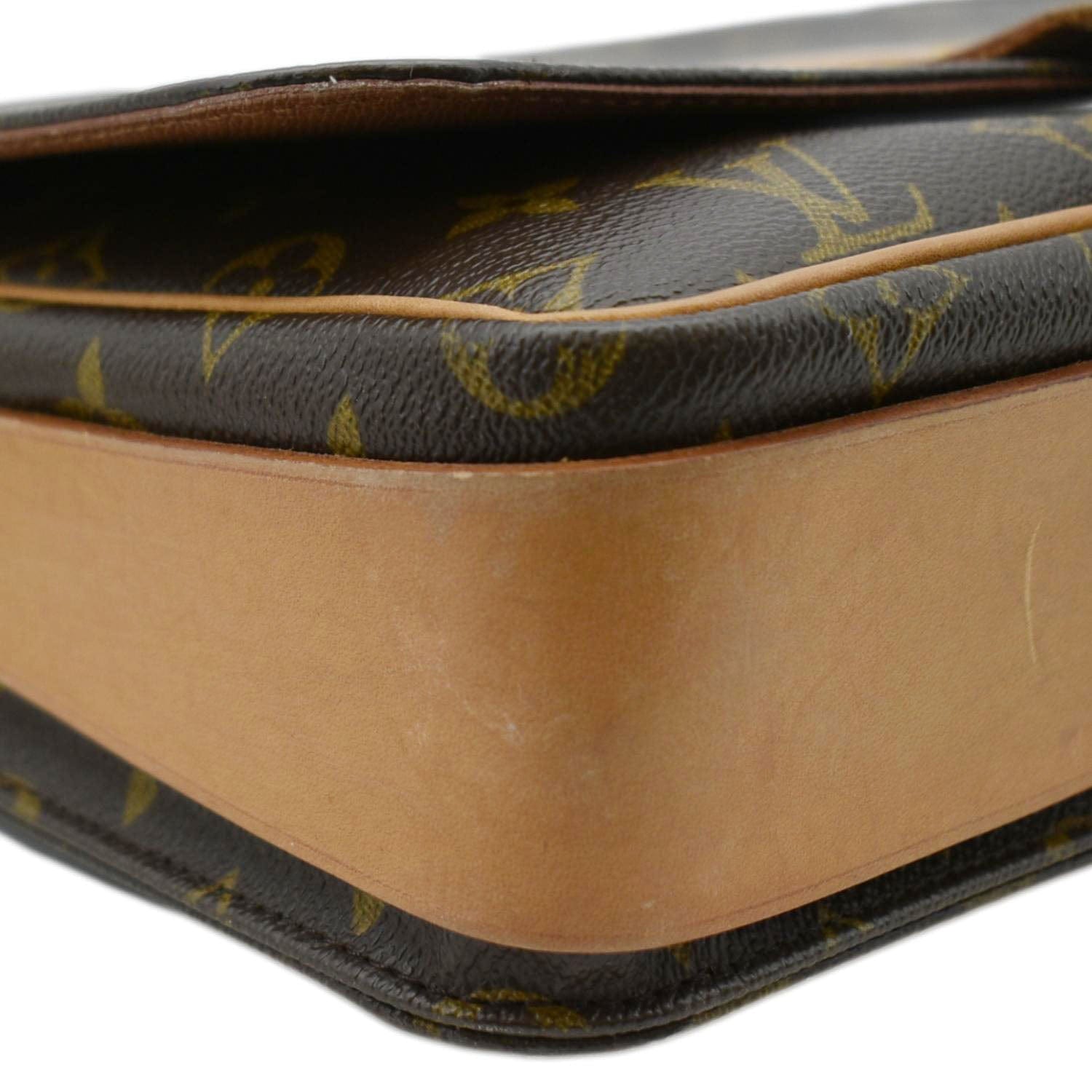 LOUIS VUITTON Cartouchiere MM Monogram Canvas Crossbody Bag Brown