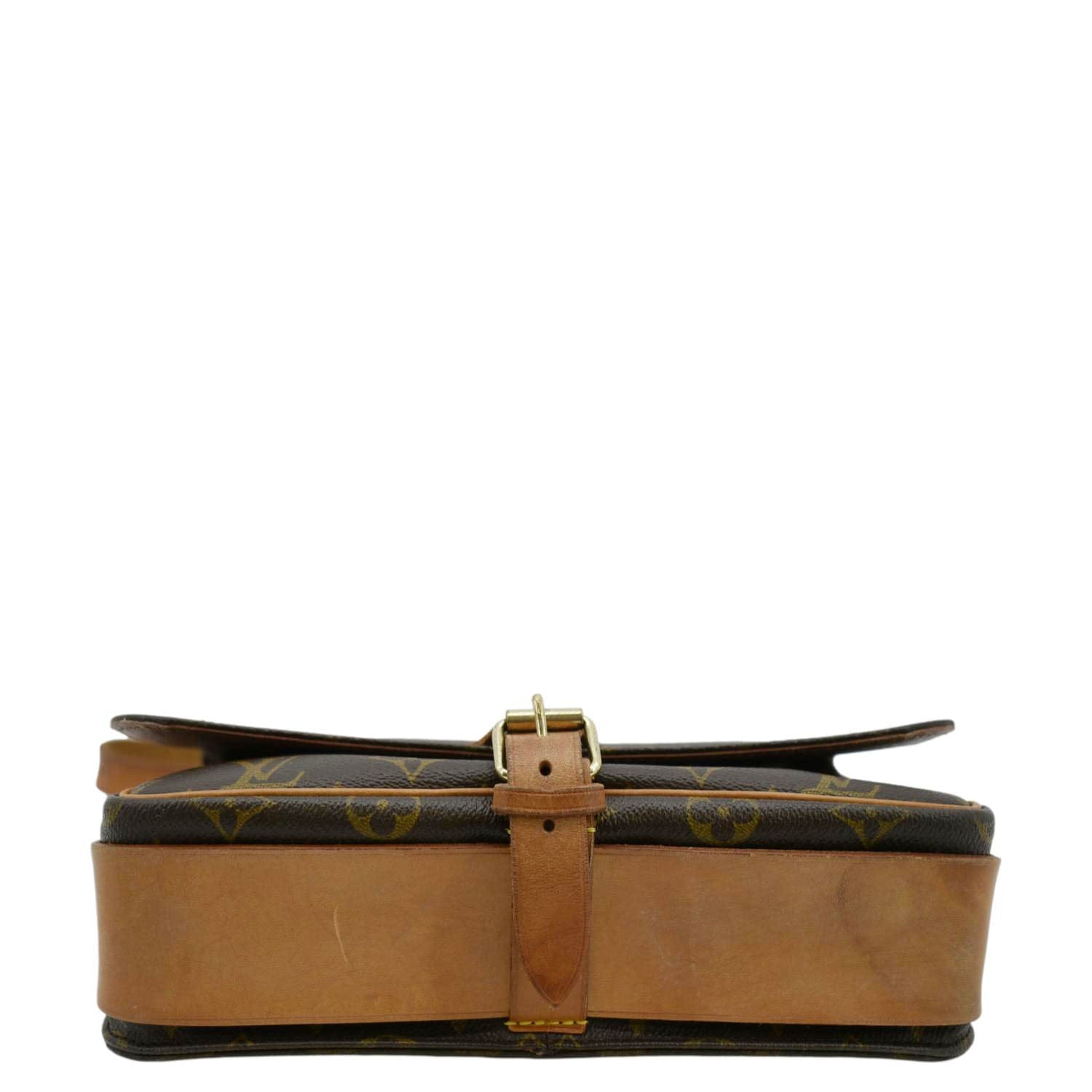 LOUIS VUITTON Cartouchiere MM Monogram Canvas Crossbody Bag Brown