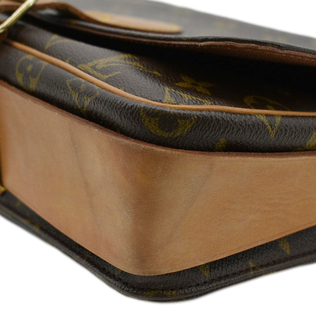 LOUIS VUITTON Cartouchiere MM Monogram Canvas Crossbody Bag Brown