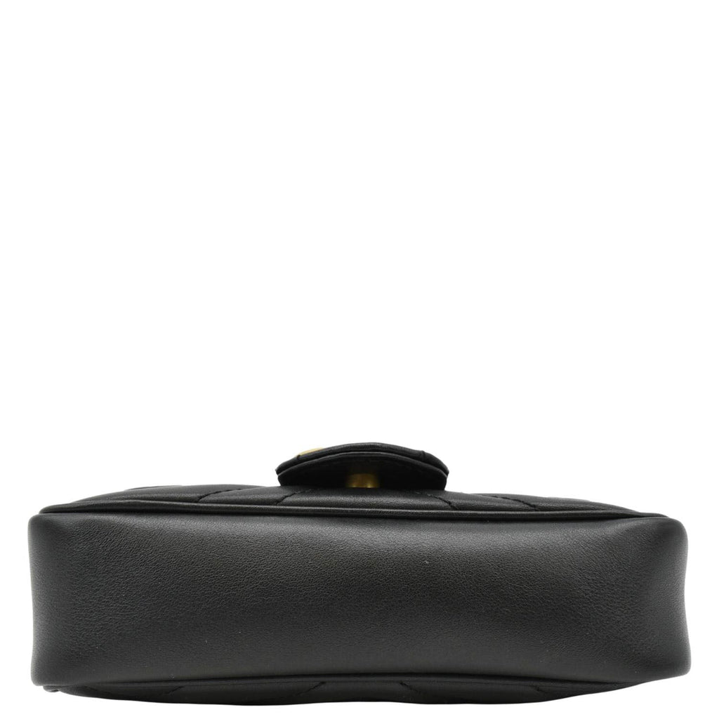 GUCCI Gucci Marmont Super Mini Matelasse Leather Crossbody Bag Black 476433