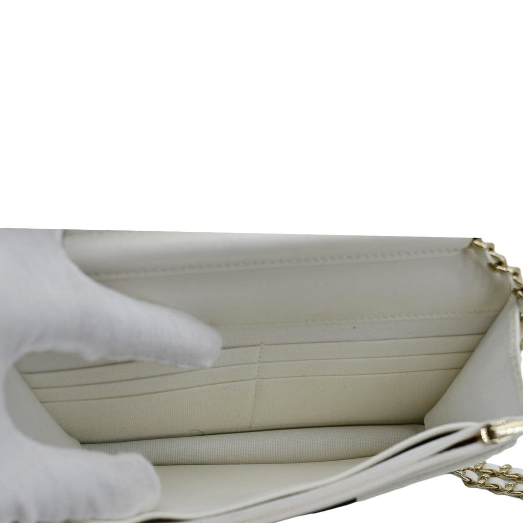 Chanel WOC Quilted Leather Crossbody Bag White