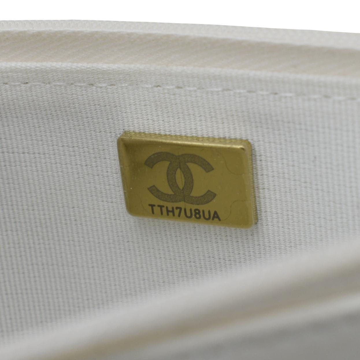 Chanel WOC Quilted Leather Crossbody Bag White