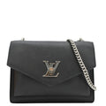 LOUIS VUITTON Mylockme BB Leather Chain Shoulder Bag Black