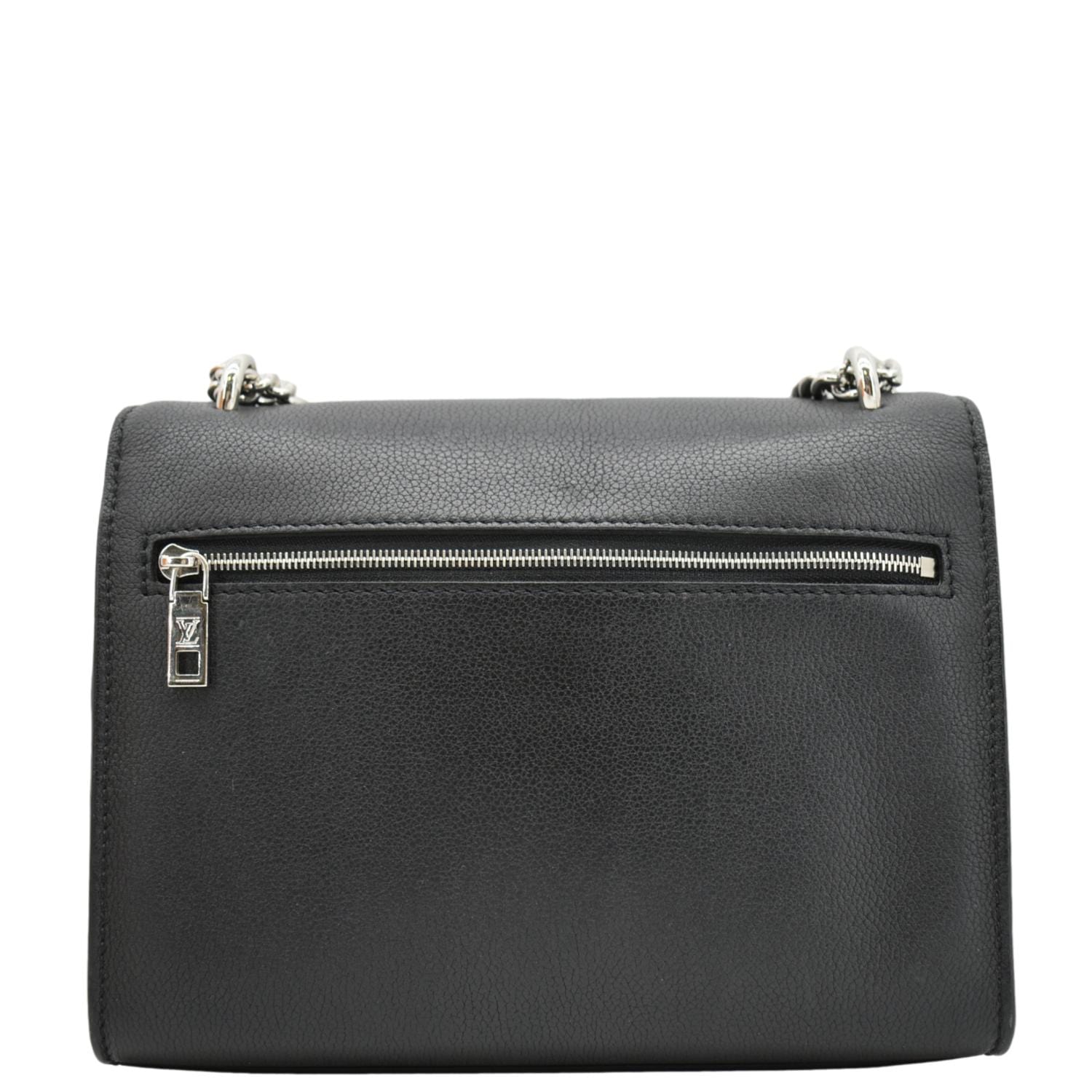 LOUIS VUITTON Mylockme BB Leather Chain Shoulder Bag Black