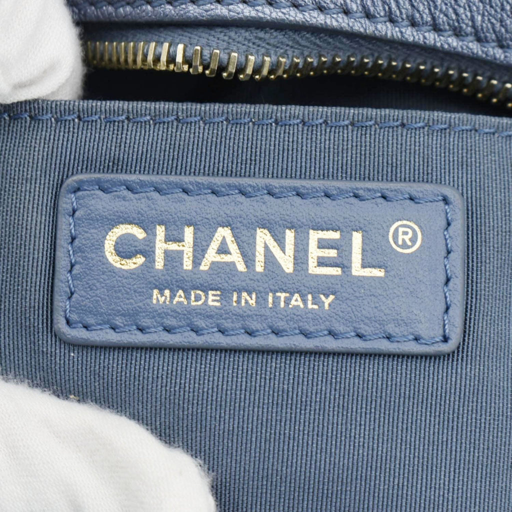 Chanel Casual Trip Camera Small Metallic Leather Crossbody Bag Blue
