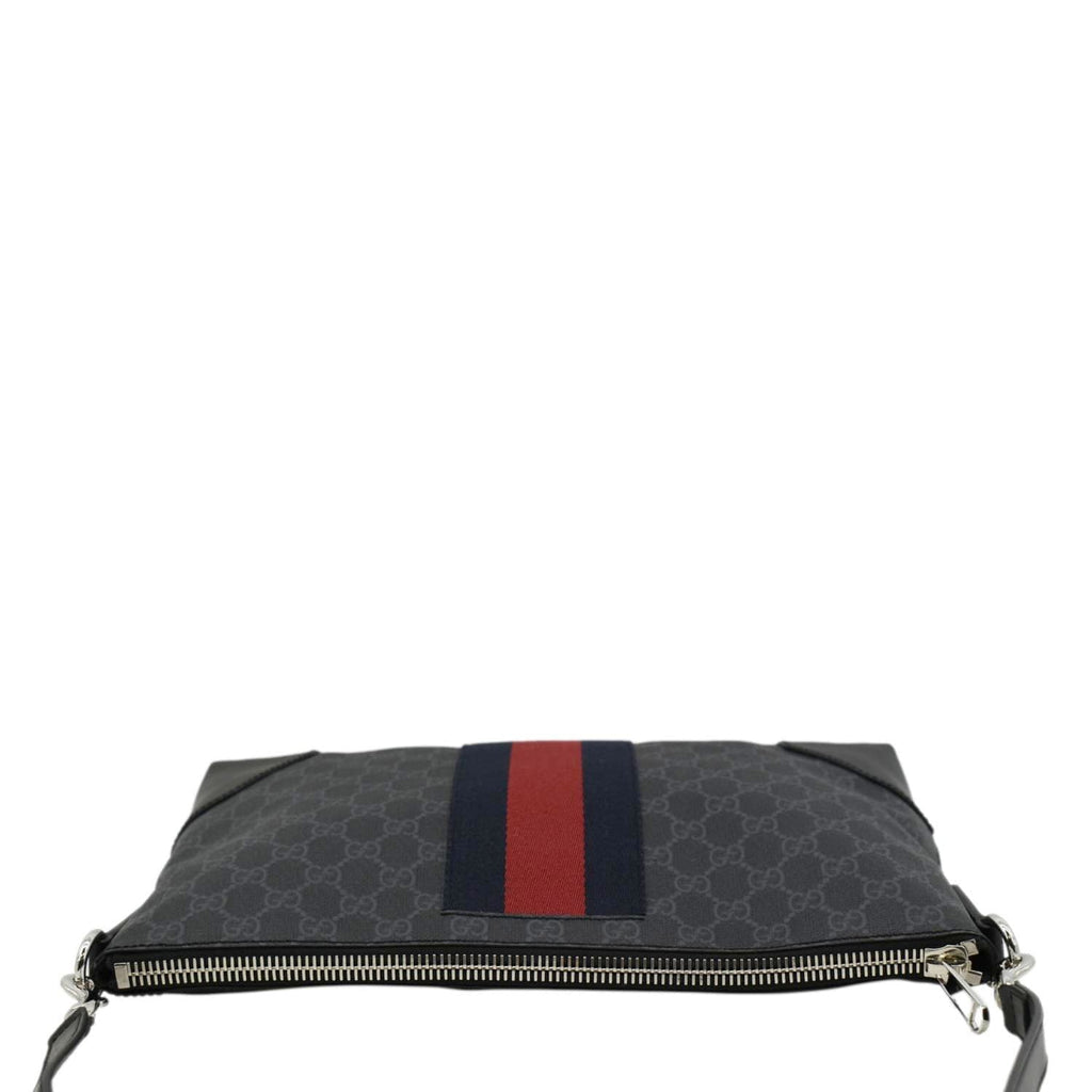 GUCCI East West Gucci Supreme Web Messenger Bag Black 474139