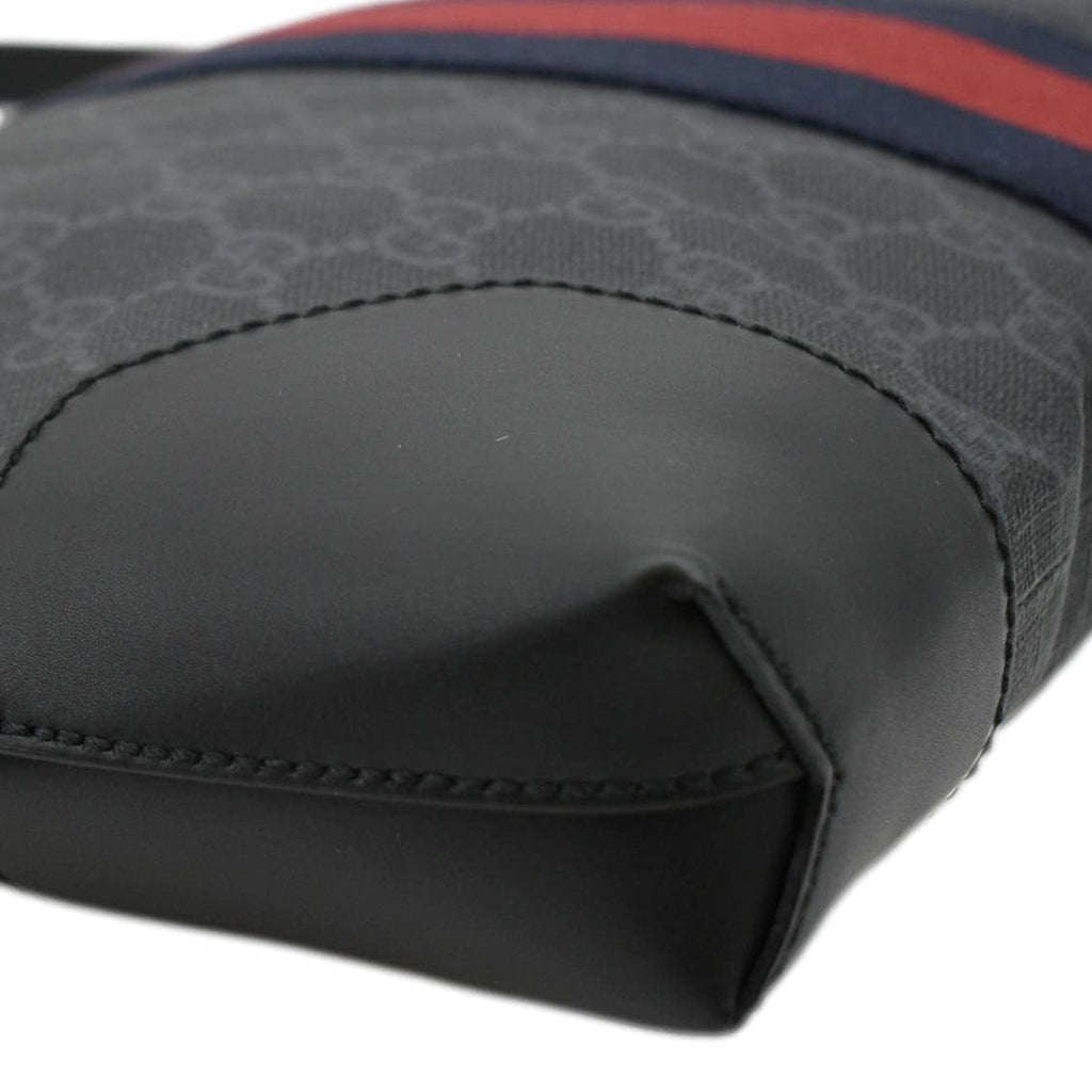 GUCCI East West Gucci Supreme Web Messenger Bag Black 474139