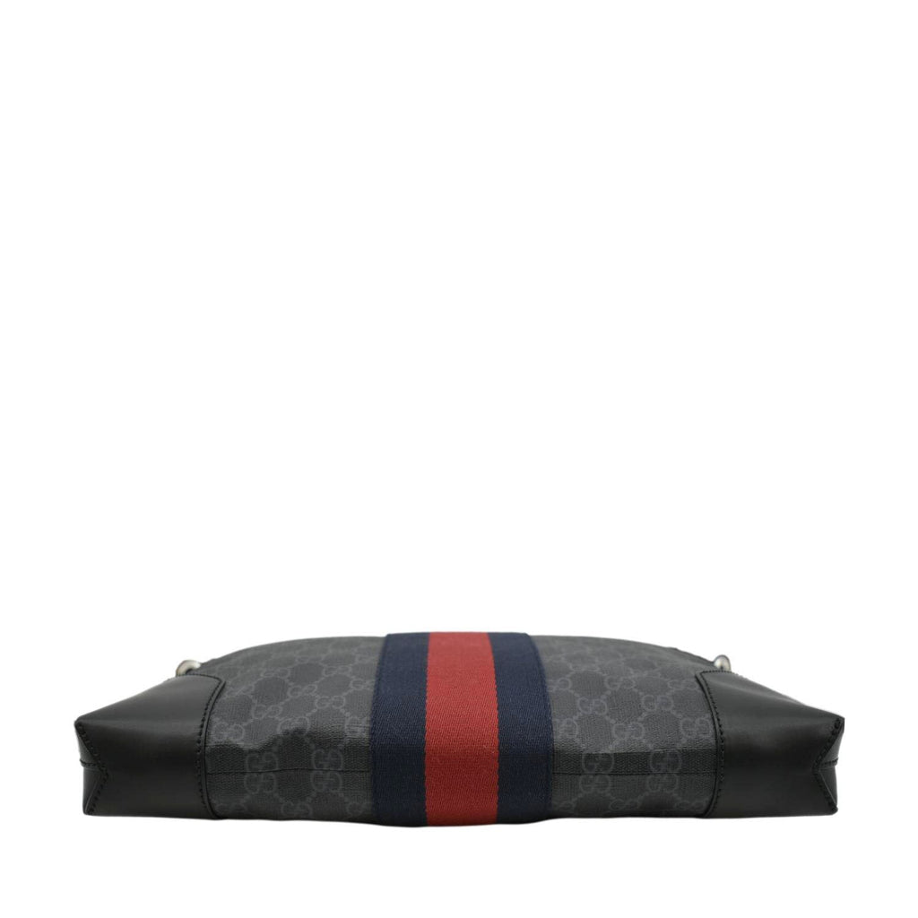 GUCCI East West Gucci Supreme Web Messenger Bag Black 474139